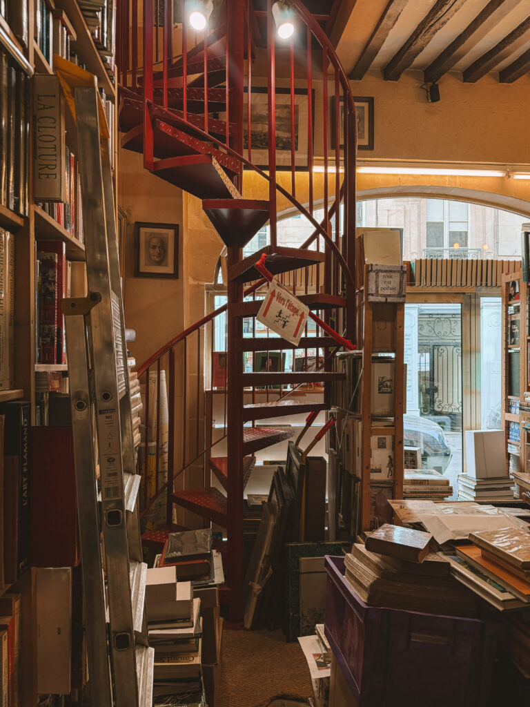 Second-hand bookshop interior in Caen France