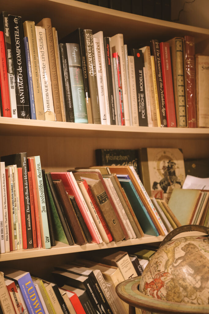 antiquarian books in a bookshelf 