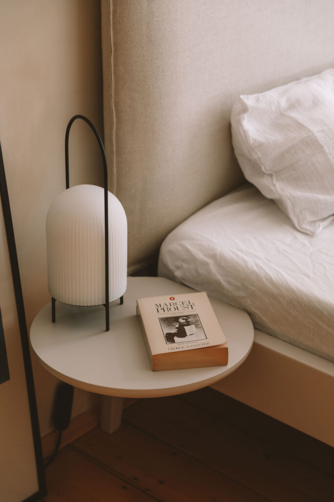 classic book next to the bed