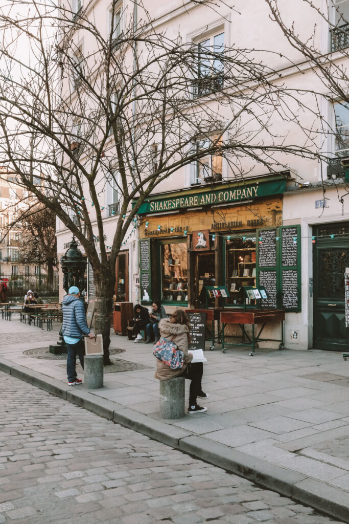 woman reading a novel infant of a bookshop