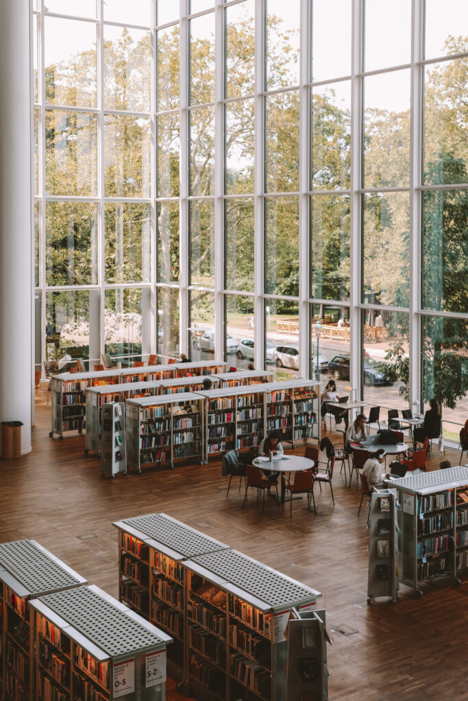 Malmö City Library glass extension modern architecture Sweden