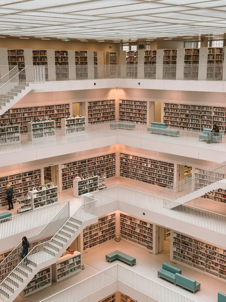Stuttgart City Library interior modern white architecture atrium