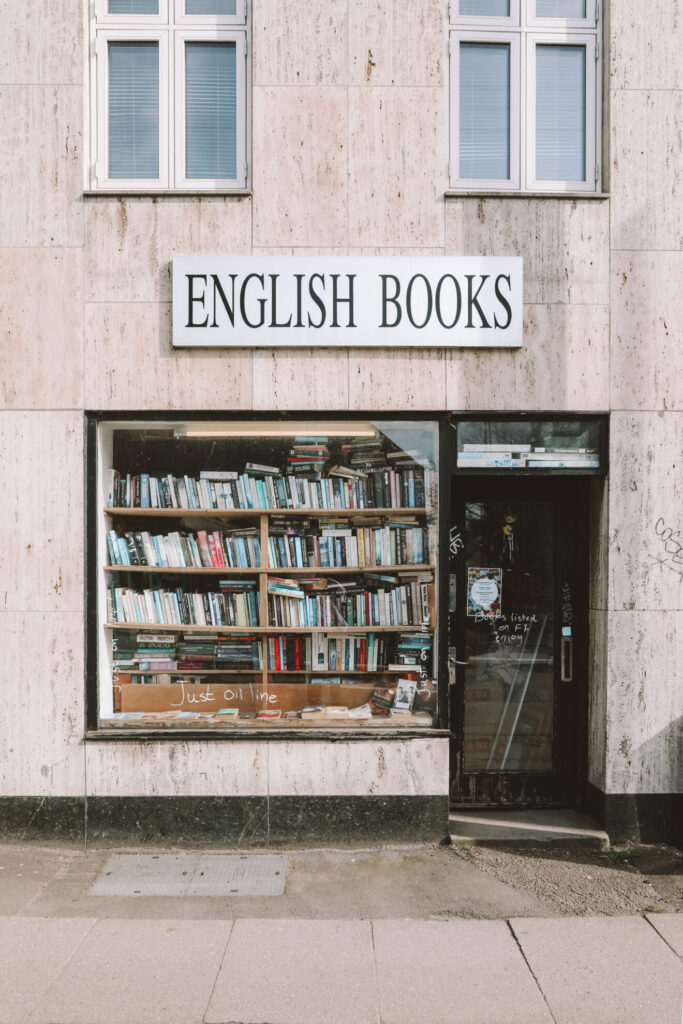 English bookstore in Aarhus city centre