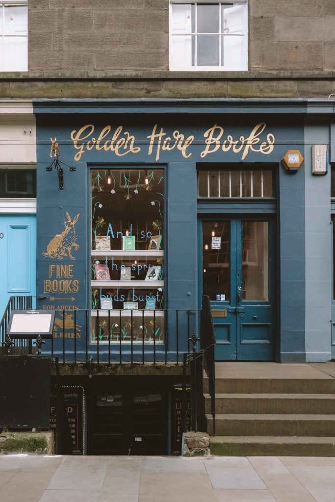 Golden Hare Books in Stockbridge Edinburgh