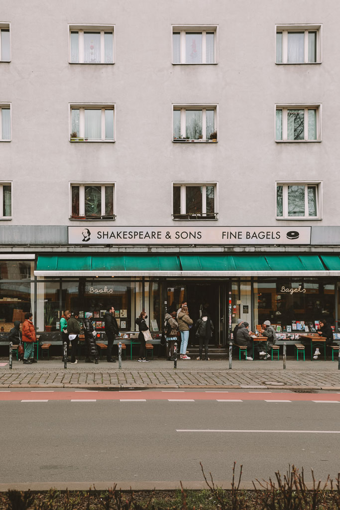 Shakespeare and Sons bookstore and Fine Bagels in Berlin