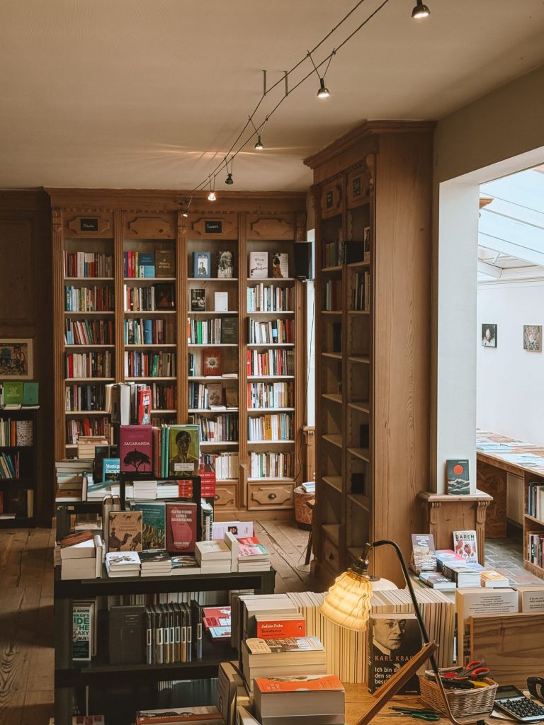 inside of bookshop Limerick in Ghent Belgium