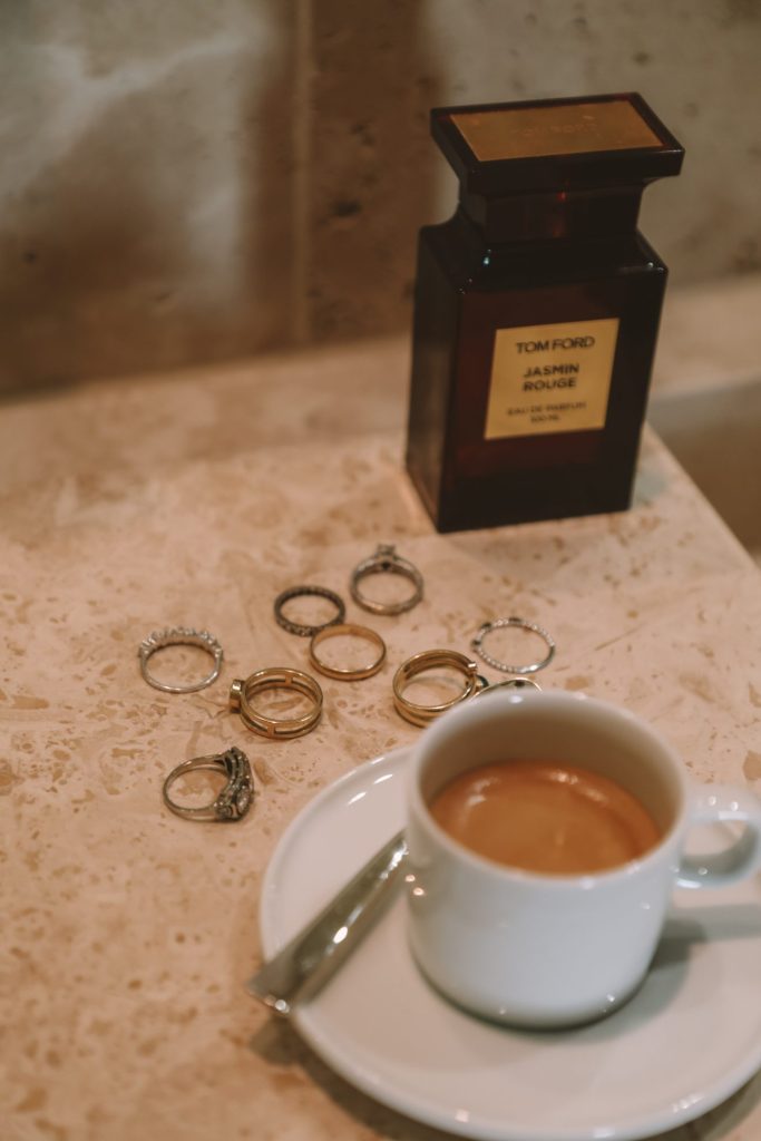 jewelery details in a luxury hotel during a literary hotel city stay