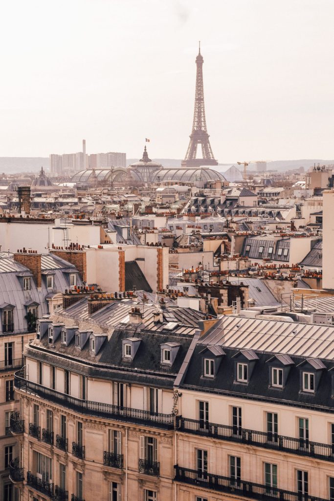 View of the Eiffel Tower from a hotel in Paris